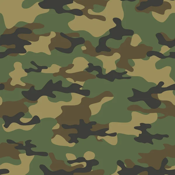 Camuflaje Ejército Vector Clásico Patrón Sin Costura — Vector de stock