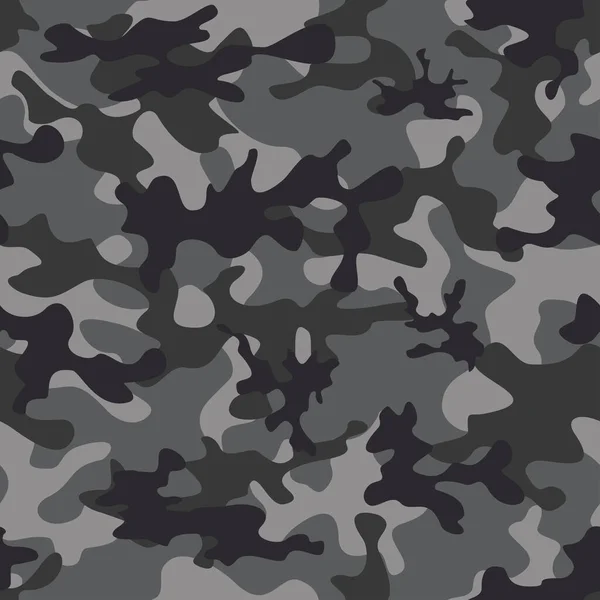 ベクトルグレーカモフラージュの背景 シームレスなパターン 織物のためのトレンディーなテクスチャ — ストックベクタ