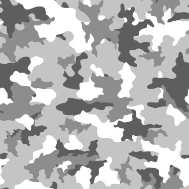 Vektör gri kamuflaj arka planı, pürüzsüz desen, tekstil modası.