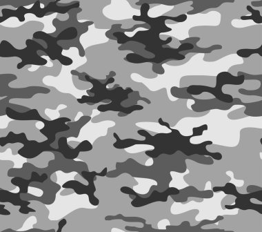 Vektör gri kamuflaj arka planı, pürüzsüz desen, tekstil modası.