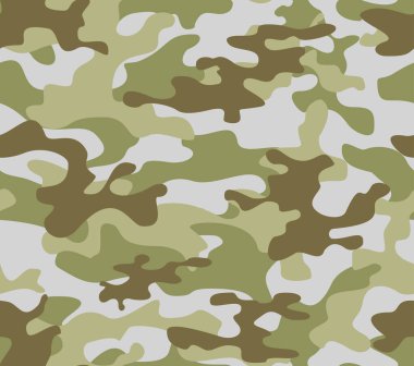 Kamuflaj yeşil vektörü pürüzsüz desen, askeri doku modern klasik orman deseni.
