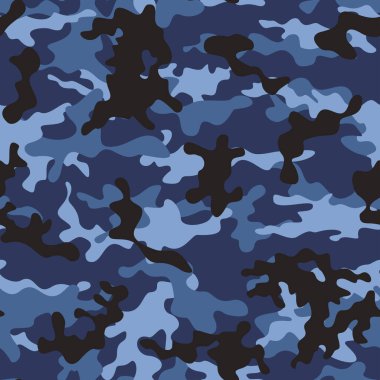 Kamuflaj mavi vektörsüz desen, iz. Süs