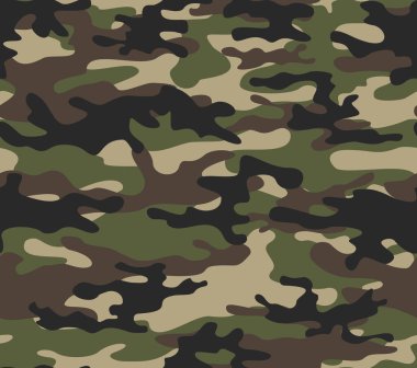 Camouflage army classic seamless pattern. Vector illustration