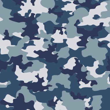 Blue vector camouflage, army pattern, seamless trendy background