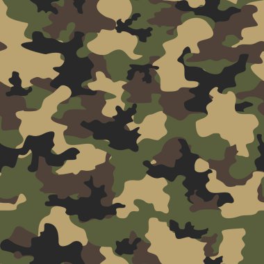 Kamuflaj yeşil vektör arka planı, ordunun kusursuz deseni. Orman baskısı.