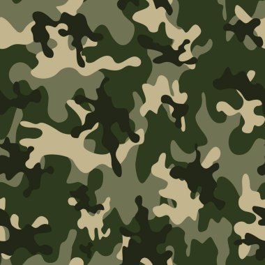 Kamuflaj yeşil vektör arka planı, ordunun kusursuz deseni. Orman baskısı.