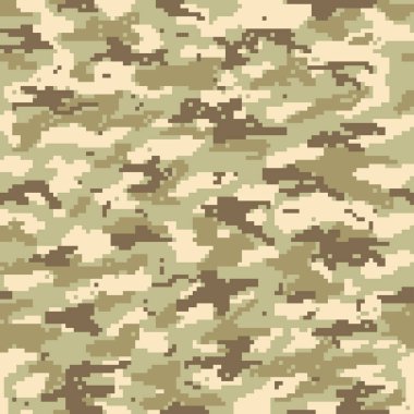 Askeri piksel yeşil kamuflaj, koyu renk vektör deseni. Sonsuz arkaplan