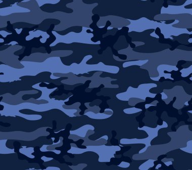 Mavi vektör kamuflaj modeli, askeri geçmiş. Klasik yazdırma.