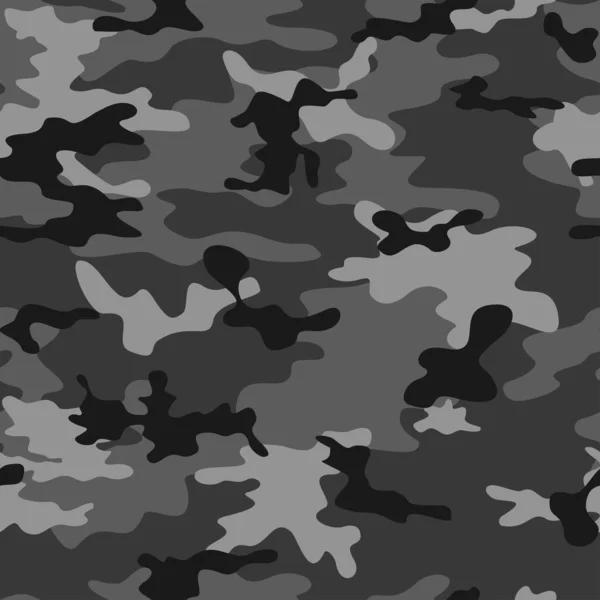 Vector Gray Camouflage Background Seamless Pattern Trendy Texture Textiles — Stock Vector