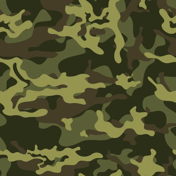 Groene Camouflage Naadloze Vectorachtergrond Modieus Modern Patroon Voor Het Bedrukken — Stockvector
