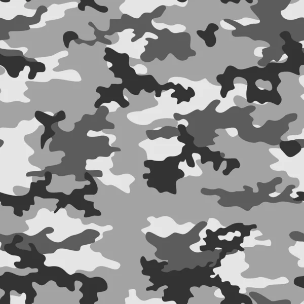 ベクトルグレーカモフラージュの背景 シームレスなパターン 織物のためのトレンディーなテクスチャ — ストックベクタ