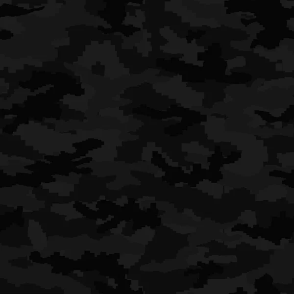 Черный Камуфляж Бесшовный Векторный Фон Стильный Ночной Узор — стоковый вектор