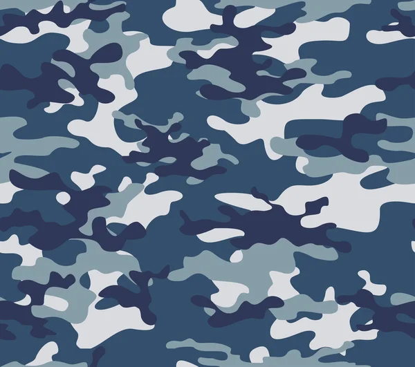 Fondo Sin Costuras Camuflaje Vector Azul Patrón Moda Diseño Clásico — Archivo Imágenes Vectoriales