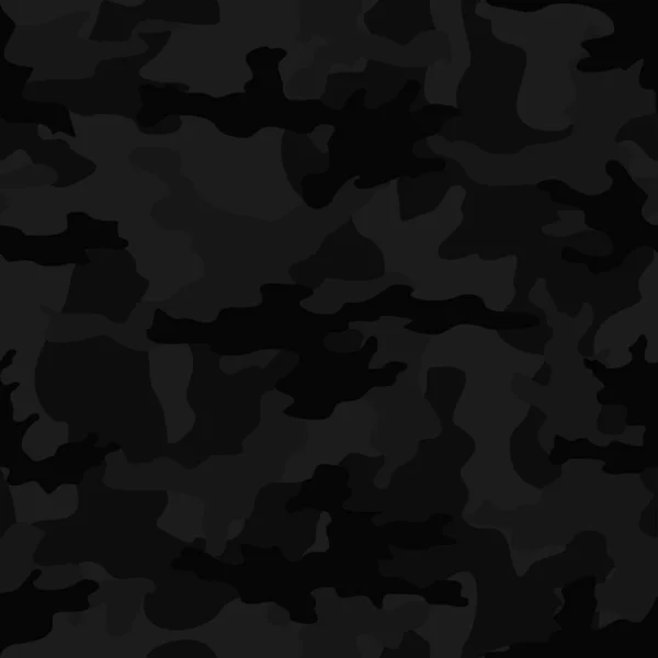 Schwarze Camouflage Nahtlosen Vektor Nacht Hintergrund Moderne Druckillustration — Stockvektor