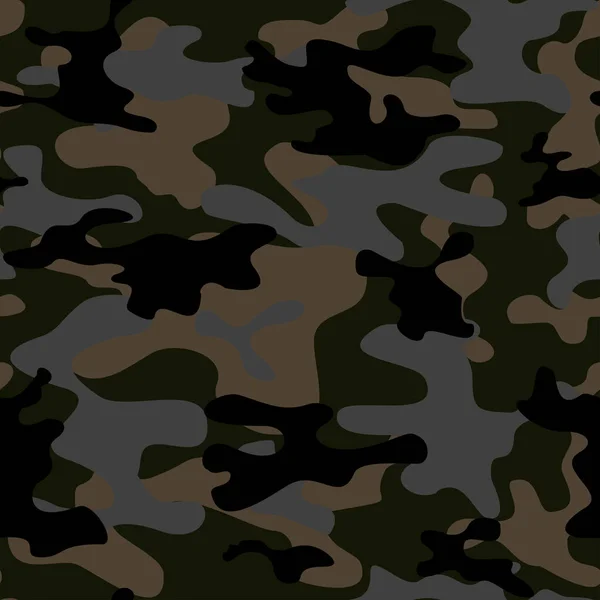 军事伪装 无缝森林背景 陆军纹理 军事模式 — 图库矢量图片