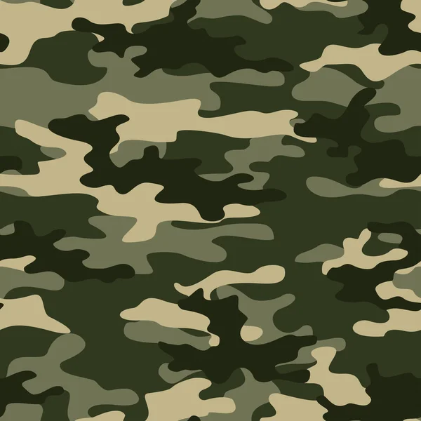 Kamouflage Grön Vektor Sömlöst Mönster Militär Konsistens Modern Klassisk Skog — Stock vektor