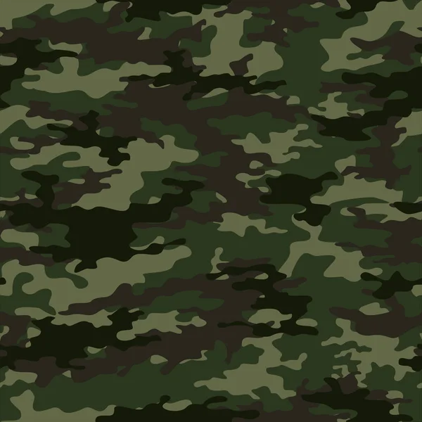 Military Camouflage Seamless Forest Background Army Texture Military Pattern — Stock Vector