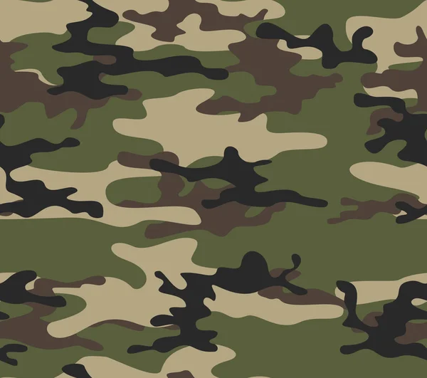 Camouflage Grünen Vektor Nahtlose Muster Militärische Textur Moderne Klassische Waldmuster — Stockvektor