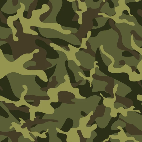 Camuflagem Padrão Sem Emenda Vetor Verde Textura Militar Moderno Clássico — Vetor de Stock