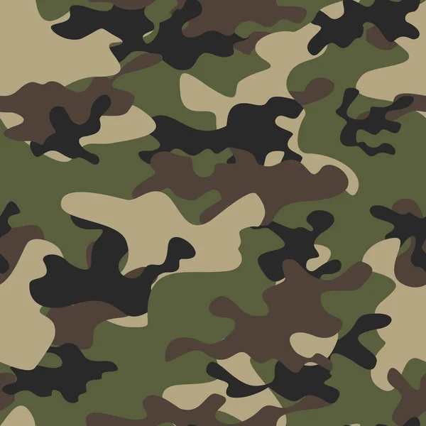 Patrón Militar Vectores Sin Costura Camuflaje Textura Del Ejército Moda — Vector de stock