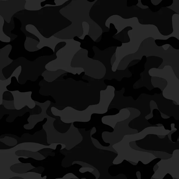Μαύρο Καμουφλάζ Διάνυσμα Εκτύπωση Χωρίς Ραφή Μοτίβο Διακόσμηση — Διανυσματικό Αρχείο