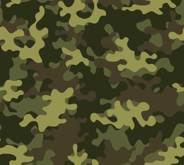 Camouflage Green Vector Background Army Seamless Pattern Forest Print — Stock Vector