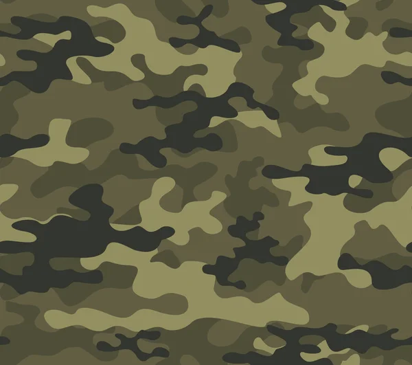 Camouflage Army Khaki Vector Seamless Pattern Military Texture Printing Clothing — Stock Vector