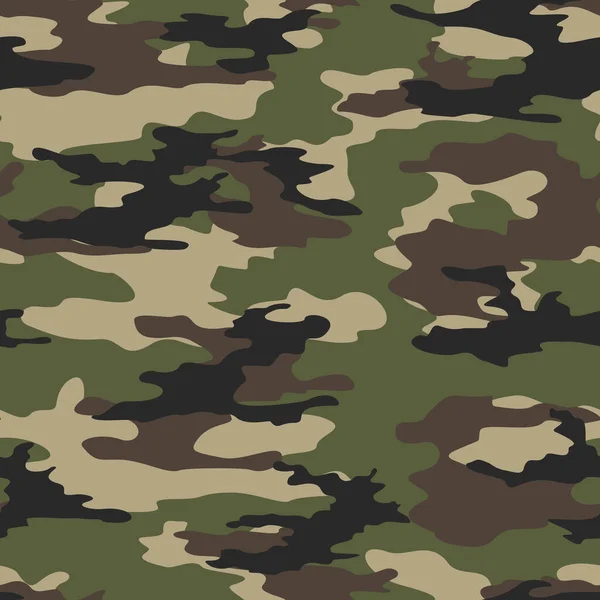 Camuflaje Vector Fondo Textura Militar Patrón Sin Costuras Diseño Forestal — Vector de stock