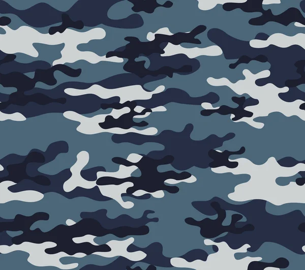 Blaue Militärtarnung Vektorhintergrund Modernes Muster — Stockvektor