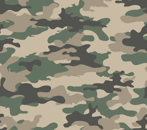 Camouflage Green Vector Seamless Trendy Pattern Military Texture Printing — Stock Vector