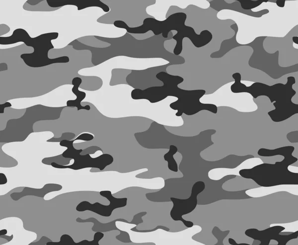 Camouflage Grau Nahtlose Vektormuster Moderner Hintergrund Trendige Armee Textur — Stockvektor