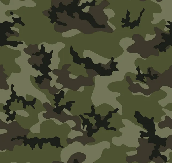 Khaki Camouflage Background Seamless Vector Army Texture — Stock Vector