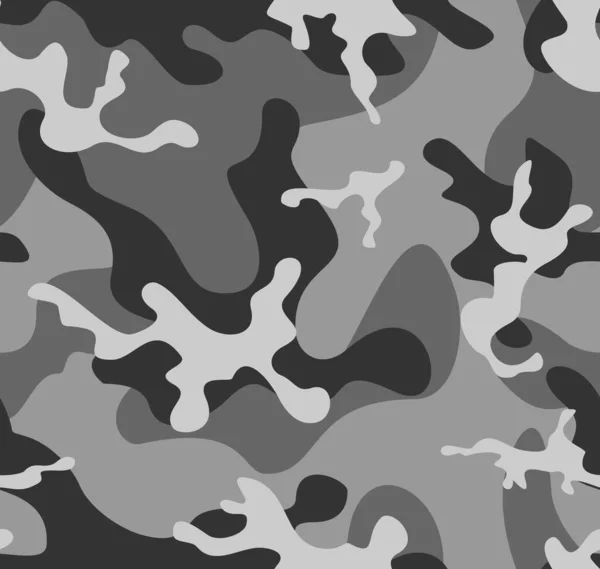 Patrón Gris Camuflaje Sin Costuras Vector Militar Textura Del Ejército — Archivo Imágenes Vectoriales