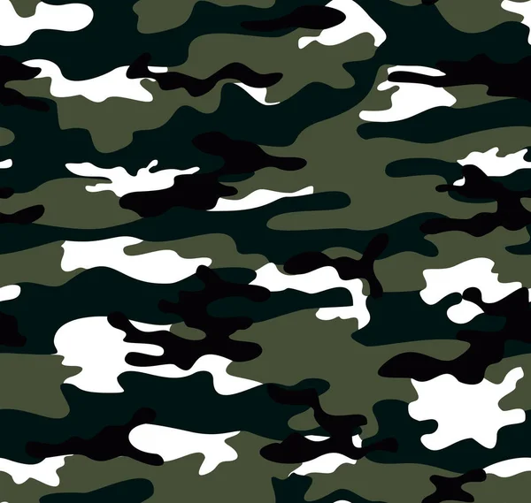 Abstract Camouflage Military Texture Seamless Pattern — Stock Vector