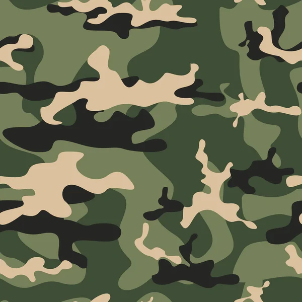 Camouflage Nahtlosen Vektor Militärischen Muster Trendige Armee Textur Für Den — Stockvektor