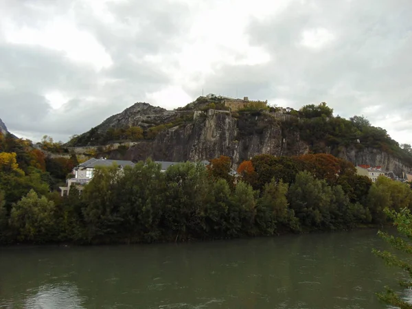 Vista Cidade Grenoble Montanhas — Fotografia de Stock