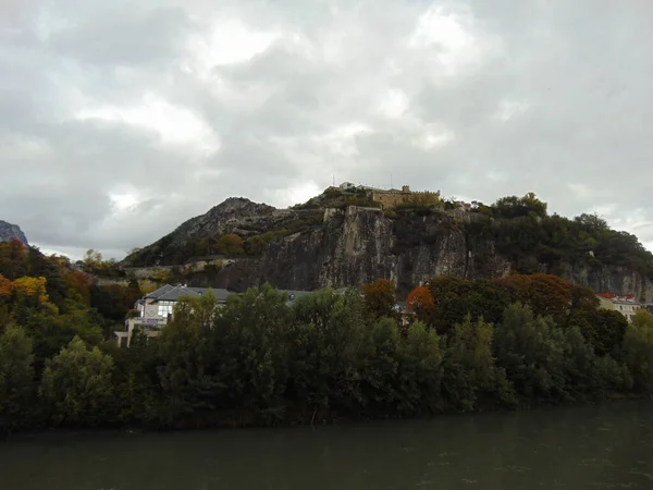 Vista Cidade Grenoble Montanhas — Fotografia de Stock