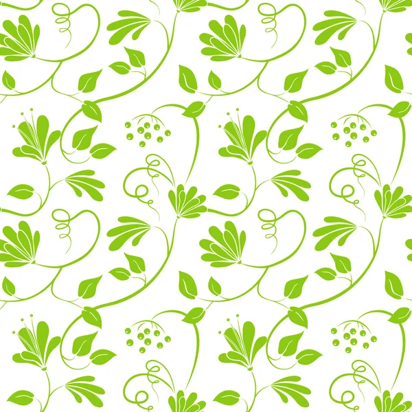 Patrón floral sin costuras sobre fondo blanco. Ilustración vectorial — Vector de stock