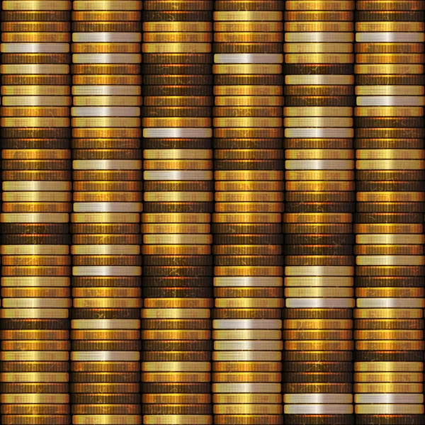 Viele Münzen in Säulen. nahtloser Hintergrund. — Stockfoto