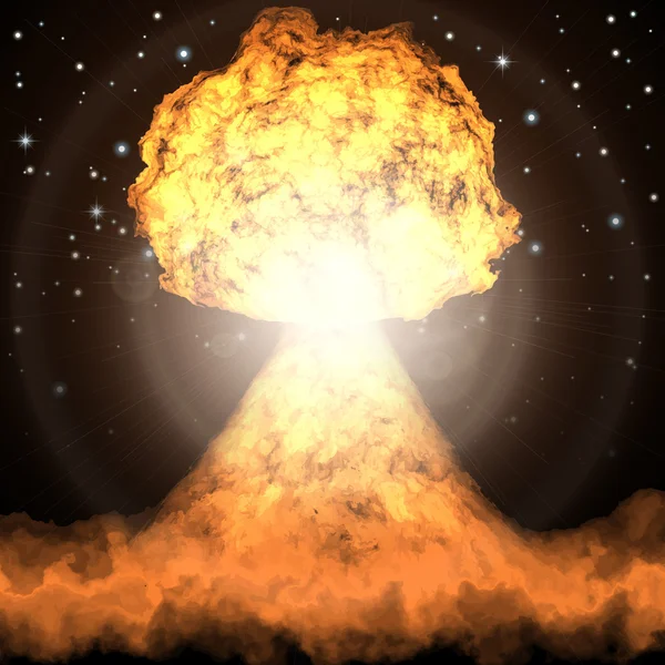 ベクトル爆発。核爆弾の強力な爆発。核戦争 — ストックベクタ