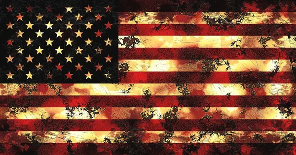 Grunge ABD bayrağı. Grunge Amerikan bayrağı. Vintage ulusal bayrak 