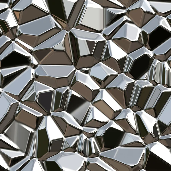 Nahtloser abstrakter Hintergrund aus Metall. Kristallstruktur. Spiegelbild — Stockfoto