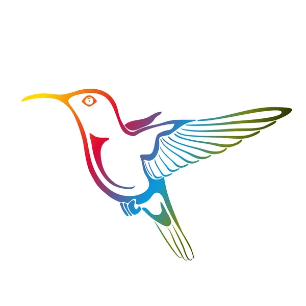 Beyaz bir arka plan üzerinde izole Colibri. Renkli colibri logo. Mult