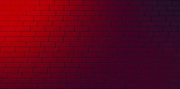 Ciemna Ceglana Ściana Czerwone Światło Mroczne Tło Kontekst Grunge Nowoczesny — Zdjęcie stockowe