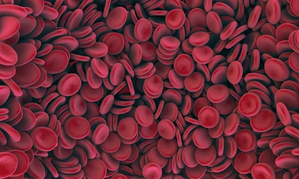 Blood cells backdrop. Red cells background. Medical illustration. 3d rendering.