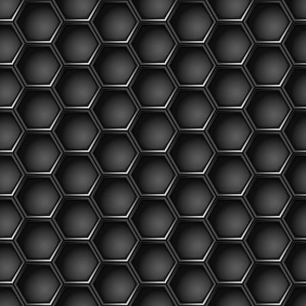 Seamless geometric pattern of hexagons. Metal background. — Stock Vector