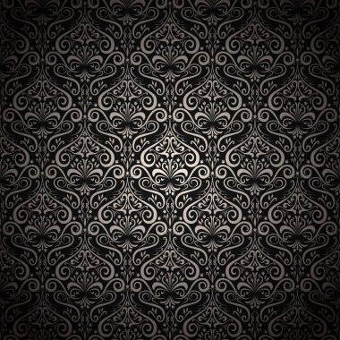 Damasko seamless klasik modeli, Klasik stil, siyah ve bej.