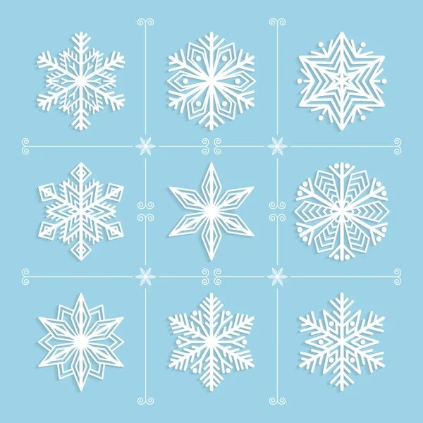 Vector snowflakes set. Beautiful winter icons  for christmas. Ve — Stock Vector