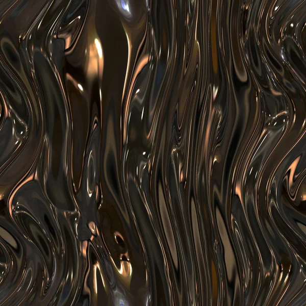 Seamless texture of the liquid metal. Dark gold background. — Stock Photo, Image