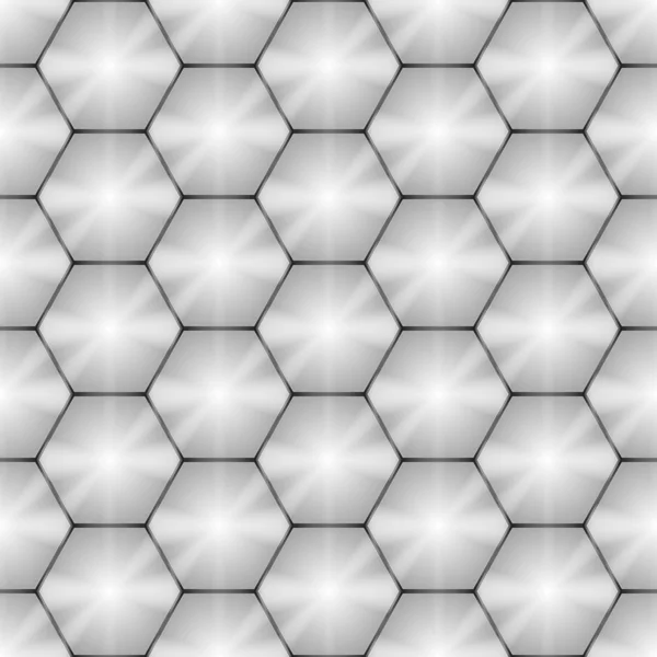 六角形のシームレスな幾何学模様。金属の背景。ベクトル — ストックベクタ